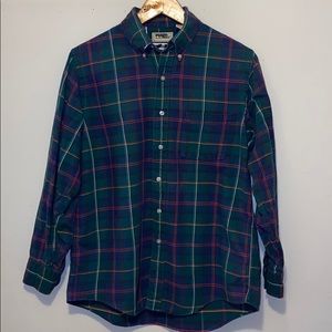 LL BEAN PLAID BUTTON UP
